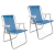 Kit 2 Cadeira de Praia Alta Sannet Alumínio Azul Mor