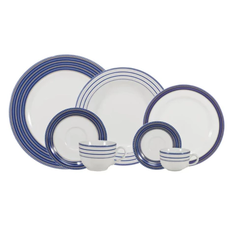 Jogo de Jantar 42 Peças Chá Café Paula Porcelana Schmidt