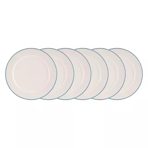 Jogo de Pratos Rasos 6 Pcs Filete Porcelana Real by Schmidt