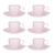 Conjunto 6 Xícaras Chá Com Pires Ryo Pink Sand 220ml Porcelana Oxford