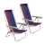Kit 2 Cadeira De Praia Camping Reclinável Alumínio Bali Azul Marinho Tramontina