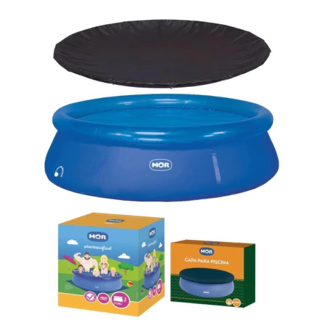 Piscina Inflável 4600 Litros Redonda Splash Fun com Capa Mor