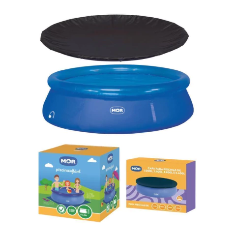 Piscina Inflável 2400 Litros Redonda Splash Fun com Capa Mor
