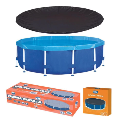 Piscina Redonda 4500 Litros Estruturada com Capa Mor