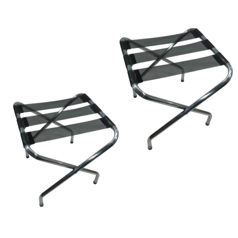 Kit 2 Suporte De Mala Dobrável em Alumínio Preto Zaka