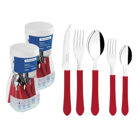 Faqueiro Talheres Leme Inox 40 Peças Verde Tramontina