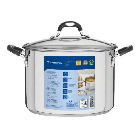 Caldeirão Aço Inox Astro Fundo Triplo Indução 24cm 7,6 L Tramontina