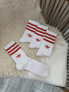 3/4 DOBLE ALGODON + TOALLA - AD BLANCA LINEAS ROJAS - comprar online