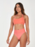 TOP ALTO GIRO ALCA FINA COM DETALHE NAS COSTAS CORAL INTENSO TP1235C
