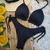 Conjunto Biquíni Babado Preto Luxo