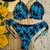 Conjunto Biquíni Babado Azul Coqueiro Luxo