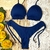 Conjunto Biquini Babado Azul Marinho Luxo