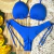 Conjunto Biquíni Babado Azul Royal Luxo