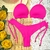 Conjunto Biquíni Babado Rosa Neon Luxo