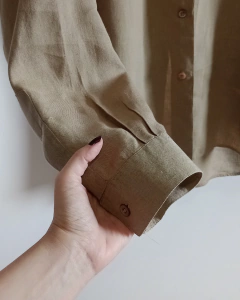 Camisa Linho Café com Leite (G) - loja online