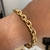 PULSEIRA CADEADO FECHO GAVETA (9MM) - 19 OU 21CM - PRATA BANHADA A OURO 18K - comprar online