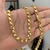 CORRENTE FRISO S FECHO GAVETA (9MM) - 70cm - PRATA BANHADA A OURO 18K