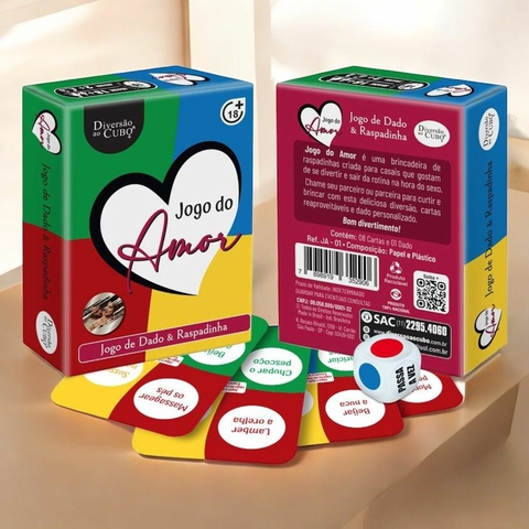 JOGO DO AMOR: RASPADINHAS + DADO REUTILIZÁVEL