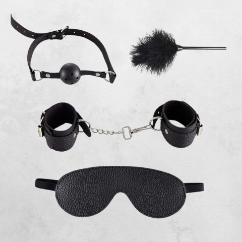 KIT SADO EROTICO COM PENA ESTIMULADORA