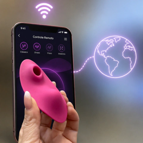 MAGESTY - VIBRADOR DE CALCINHA COM SUCÇÃO POR APP E CONTROLE REMOTO