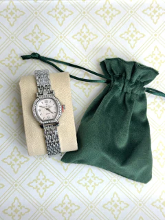 Relógio Minimalista com Strass - Jasmin Prata - Lilo Acessórios | Atacado de bolsas 