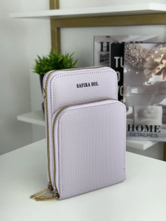 Porta Celular 2 zíperes - Safira - Lilo Acessórios | Atacado de bolsas 