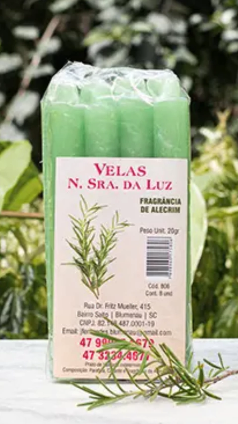 VELA PALITO ALECRIM AROMÁTICA - PACOTE C/8