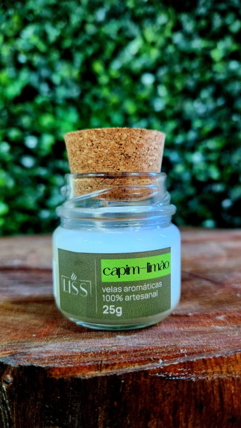VELA AROMÁTICA CAPIM LIMÃO VIDRO MINI 25g - LISS