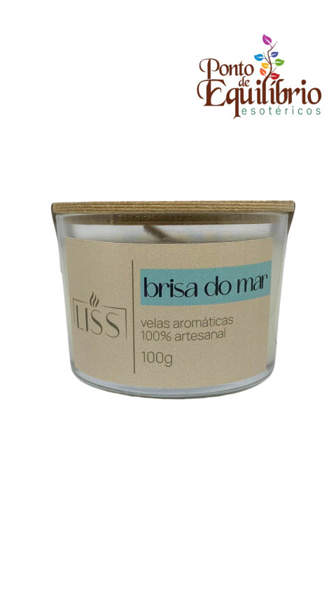 VELA AROMÁTICA BRISA DO MAR VIDRO MÉDIO 100g - LISS