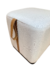 PUFF QUADRADO NERO BASE EM MADEIRA ÉBANO TECIDO CINZA CLARO T2008 PUXADOR EM CORINO MARROM - comprar online
