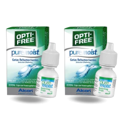 2 Piezas Opti-free Gotas Rehumectantes 10ml Para Lentes De Contacto Blandos