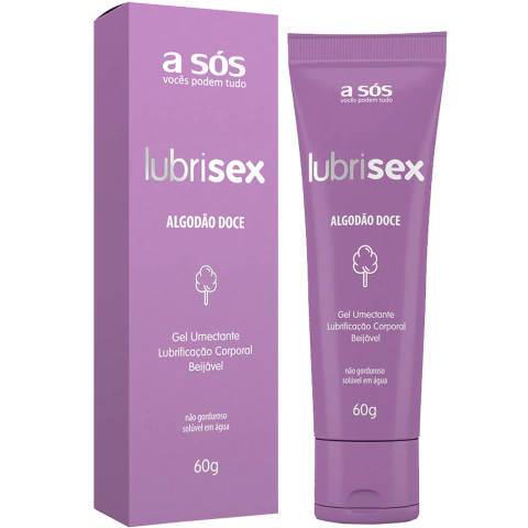 Gel Lubrificante Beijavel Lubrisex Algodao Doce Deslizante