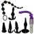 KIT com 1 Plug Jelly c Vibro e 5 plug anal e Dedeira Preto