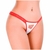 Calcinha Fio Dental Feminino Sensual Renda Lateral Vermelha Rebelde Sem Calça