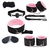 Kit Sado BDSM Coleira Modarça Algema Tornozeleira Chicote Corda Tapa Olho Rosa