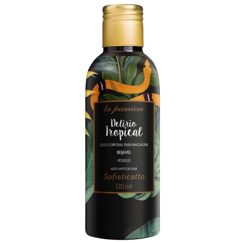 Oleo Para Massagem Delirio Tropical Beijavel Sabor Pessego Estimula Sensações 120ml