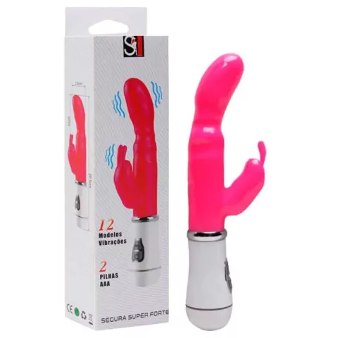Vibrador Ponto G e Estimulador de Clitoris Jelly Duplo Motor