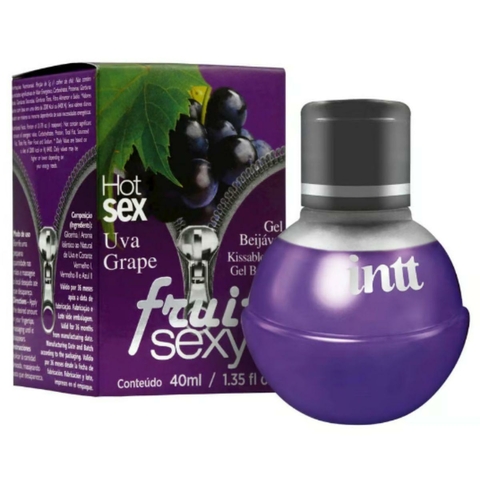 Gel Beijável Massagem Relaxante Intima Aquece Uva Fruit 40ml