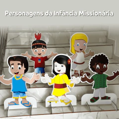 Kit totem 5 personagem Infância Missionária