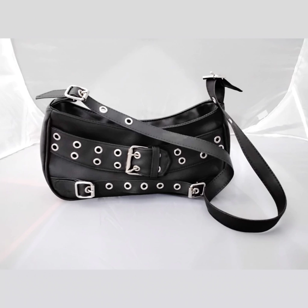Cartera Doble Ojalillos Negro thumbnail 3