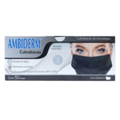 Cubre Bocas Negro Ambiderm C/50 Pzs.
