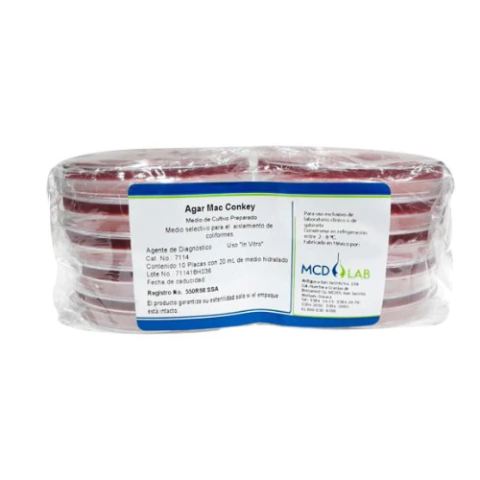 Agar Mac Conkey Aislamiento Coliformes 10 Placas