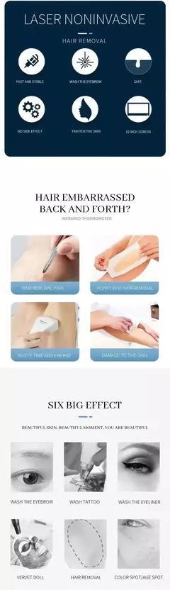Imagen de Laser Diodo Picosegundo Elimina vello y Tatuaje con Laser De Carbono Permanente 2 En 1
