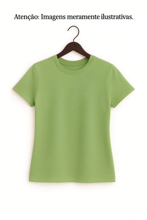 Camiseta Feminina Verde Kiwi - 100% Algodão - Pacote 10 unidades - comprar online