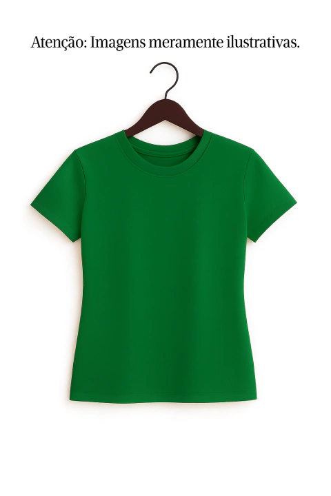 Camiseta Feminina Verde Bandeira - 100% Algodão - Pacote 10 unidades - comprar online