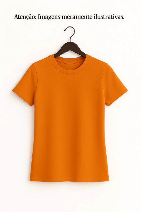 Camiseta Feminina Laranja 100% Algodão - Pacote 10 unidades - comprar online