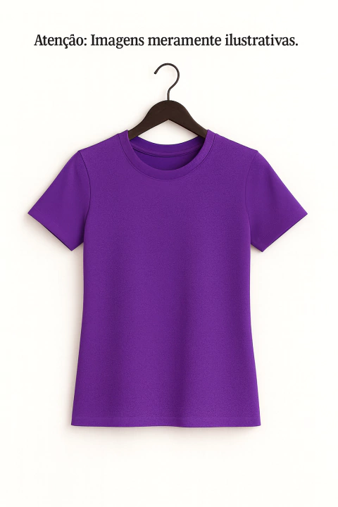 Camiseta Feminina Roxo 100% Algodão - Pacote 10 unidades - comprar online