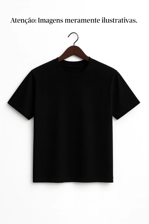 Camiseta Masculina Preta - 100% Algodão - comprar online