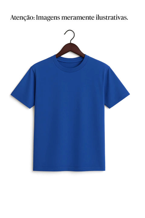 Camiseta Masculina Azul Royal - 100% Algodão - Pacote 10 unidades - comprar online