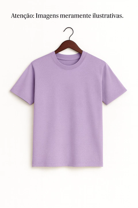 Camiseta Masculina Lilás - 100% Algodão - Pacote 10 unidades - comprar online